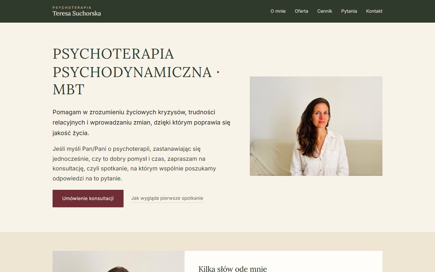 Strona teresasuchorska.pl na ekranie laptopa