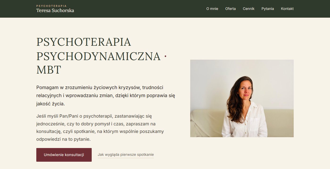 Podgląd strony teresasuchorska.pl - gabinet psychoterapii